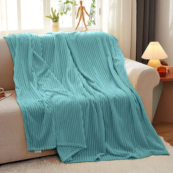 SOGA Sky Blue Throw Blanket – Soft Cozy Blanket for Bed, Sofa & Couch - Picture 8 of 13